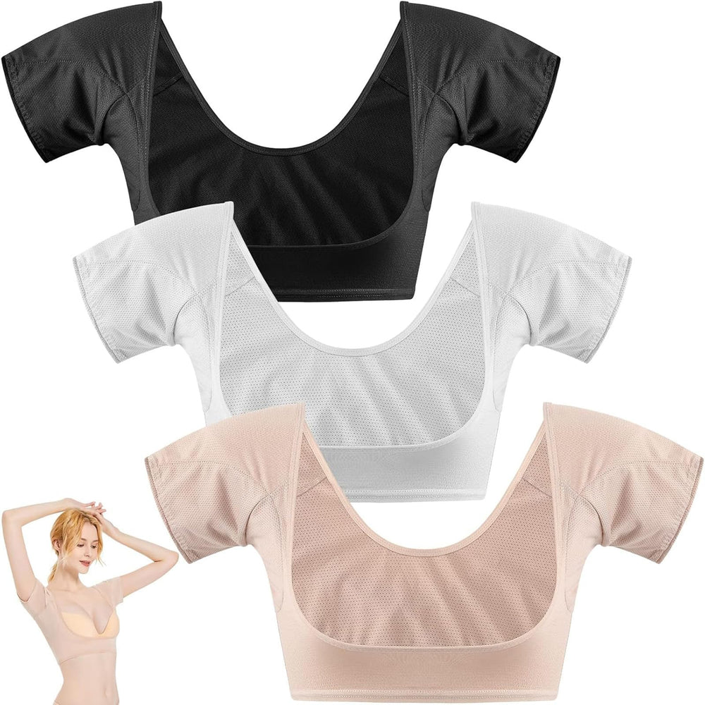 Zhanmai sweat pads wear-test white demonstrate comfortable fit and strong absorption.