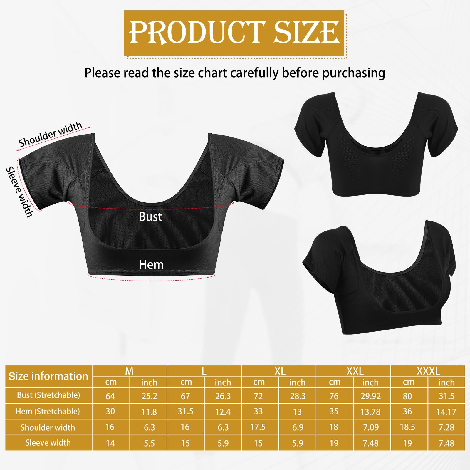 Zhanmai underarm sweat vest beige pads pack helps discreet sweat absorption