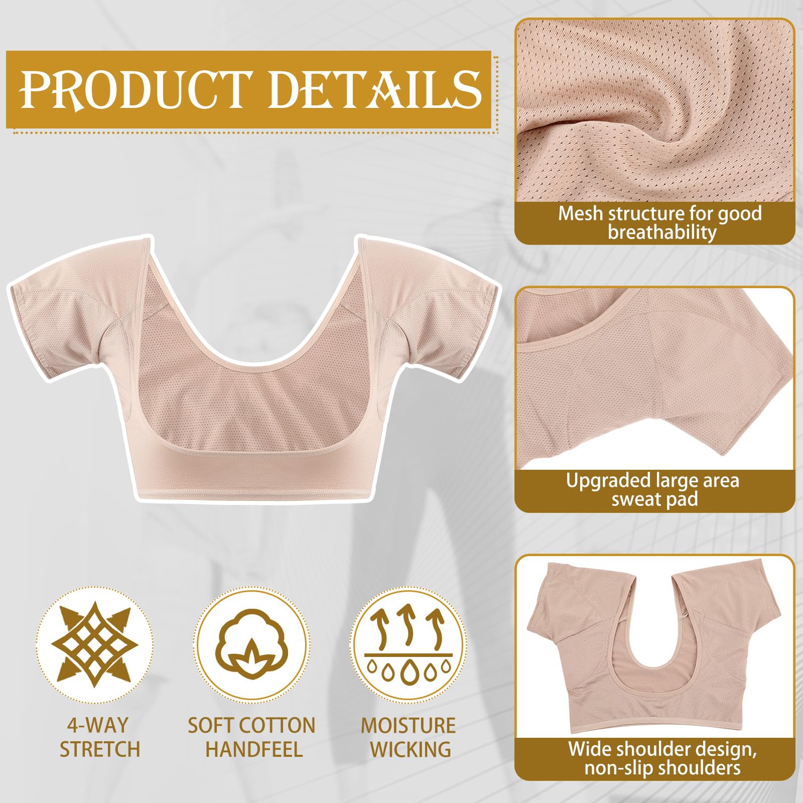 Zhanmai underarm sweat vest black pads pack keeps clothes intact and fresh