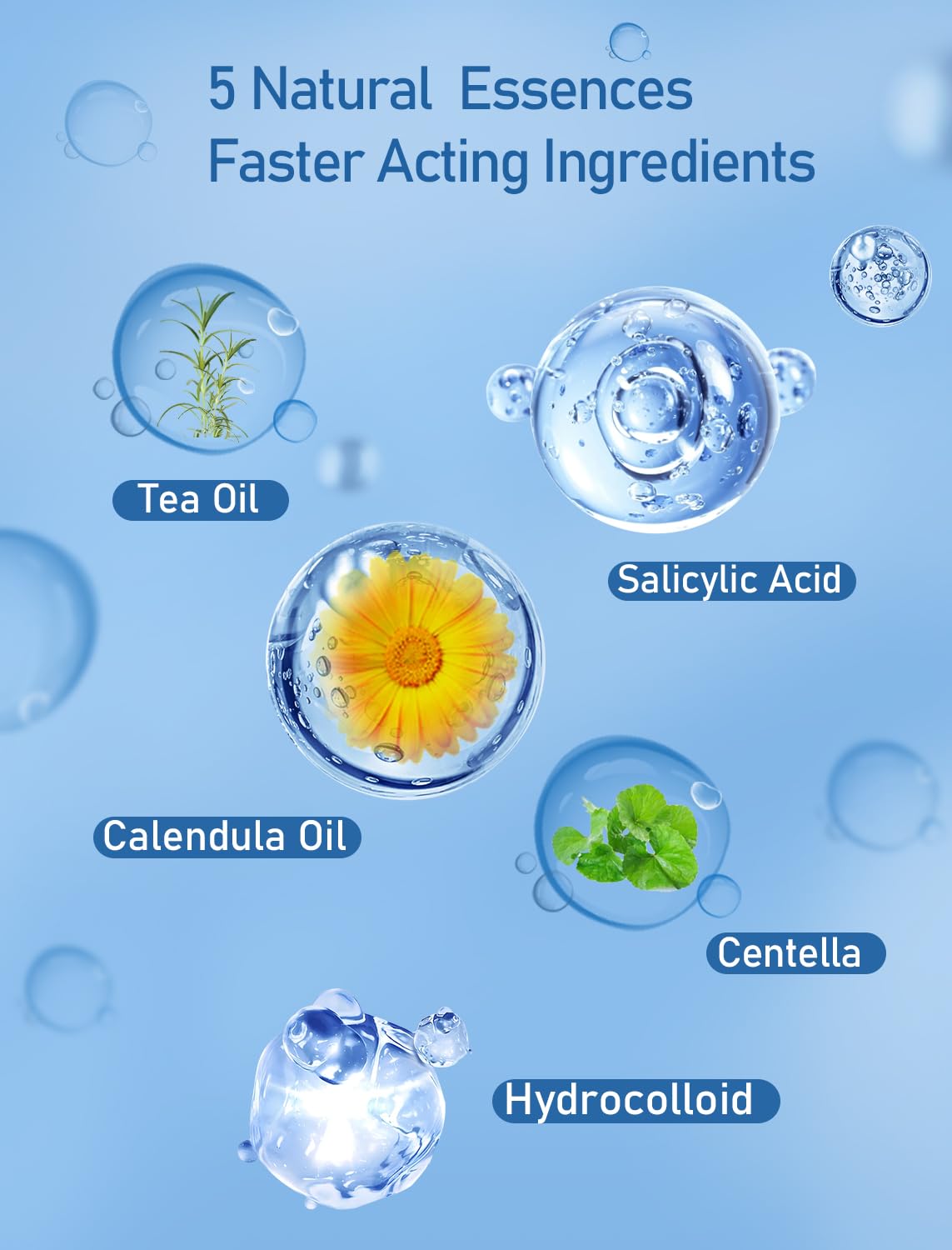 Hydrocolloid patch absorbs acne secretions while staying breathable overnight.