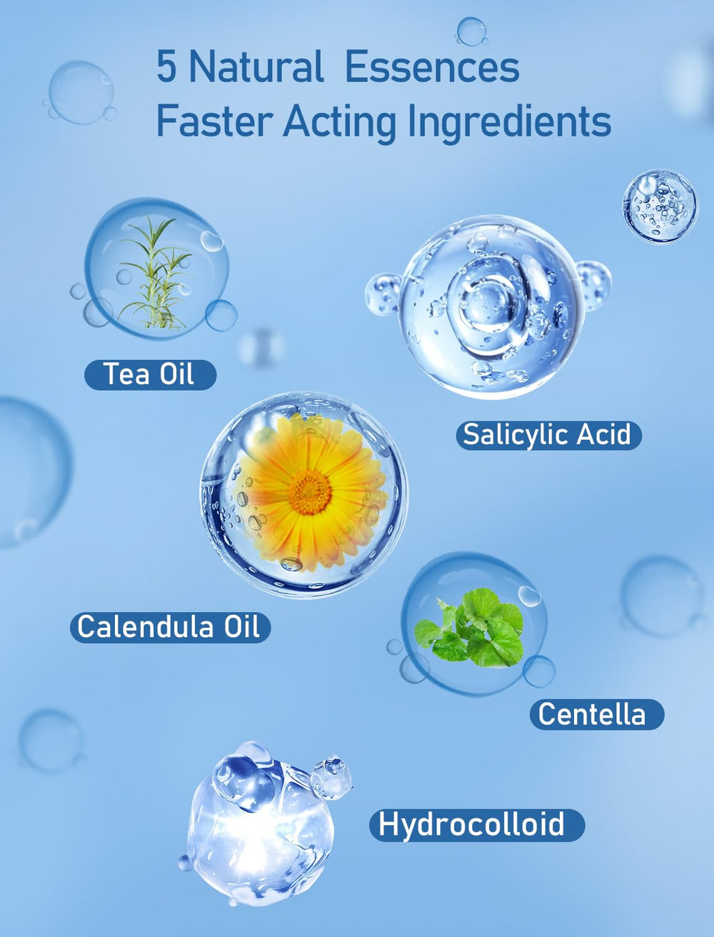 Hydrocolloid patch absorbs acne secretions while staying breathable overnight.