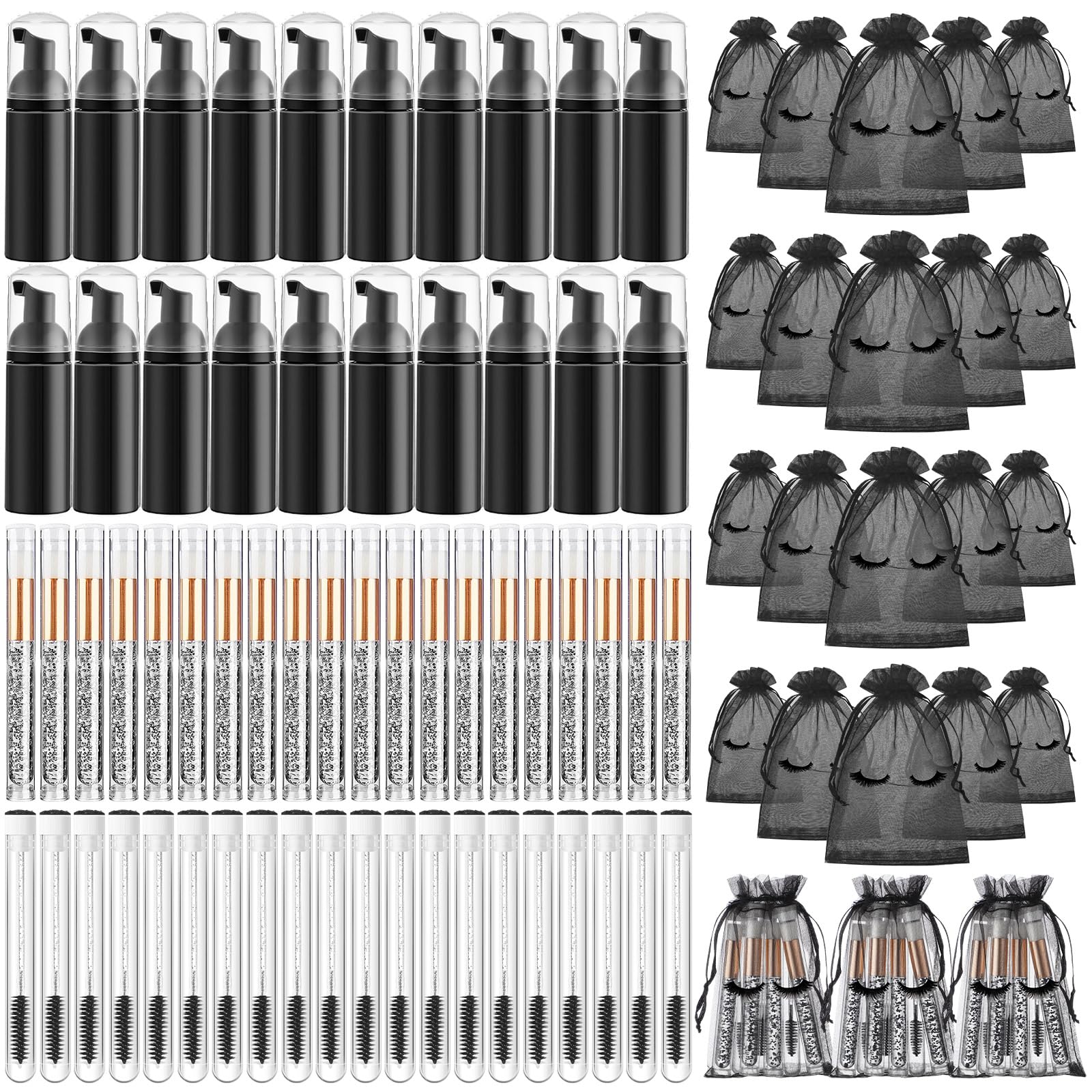 Zhehao lash care kit bottles with safe caps for clean eyelash cleansing.