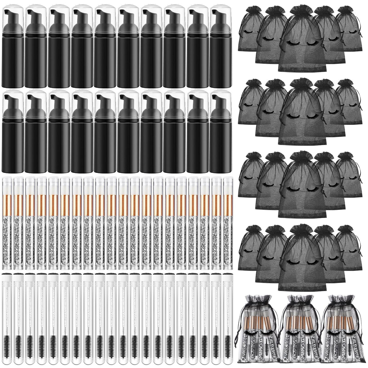 Zhehao lash care kit bottles with safe caps for clean eyelash cleansing.