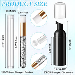 Zhehao lash brushes with soft bristles for gentle lash cleansing.
