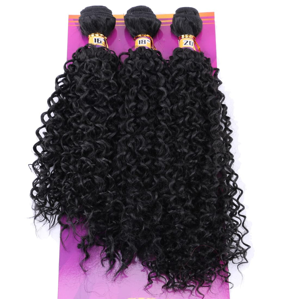 ZHENLISI Afro Kinky Curly quick weave bundles in 16-inch length for a full head look