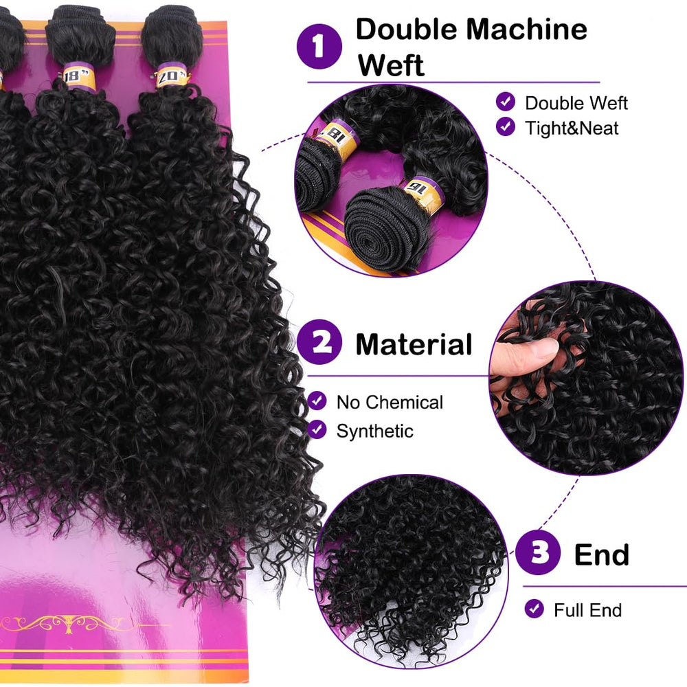 ZHENLISI Afro Kinky Curly quick weave bundles 18 inches for layered styling