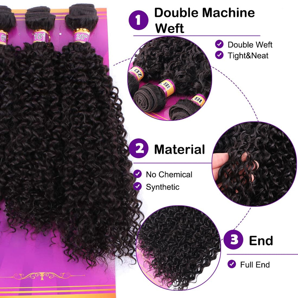 ZHENLISI kinky curly bundles 18in pack adds length for versatile styles