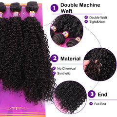 ZHENLISI kinky curly bundles 18in pack adds length for versatile styles