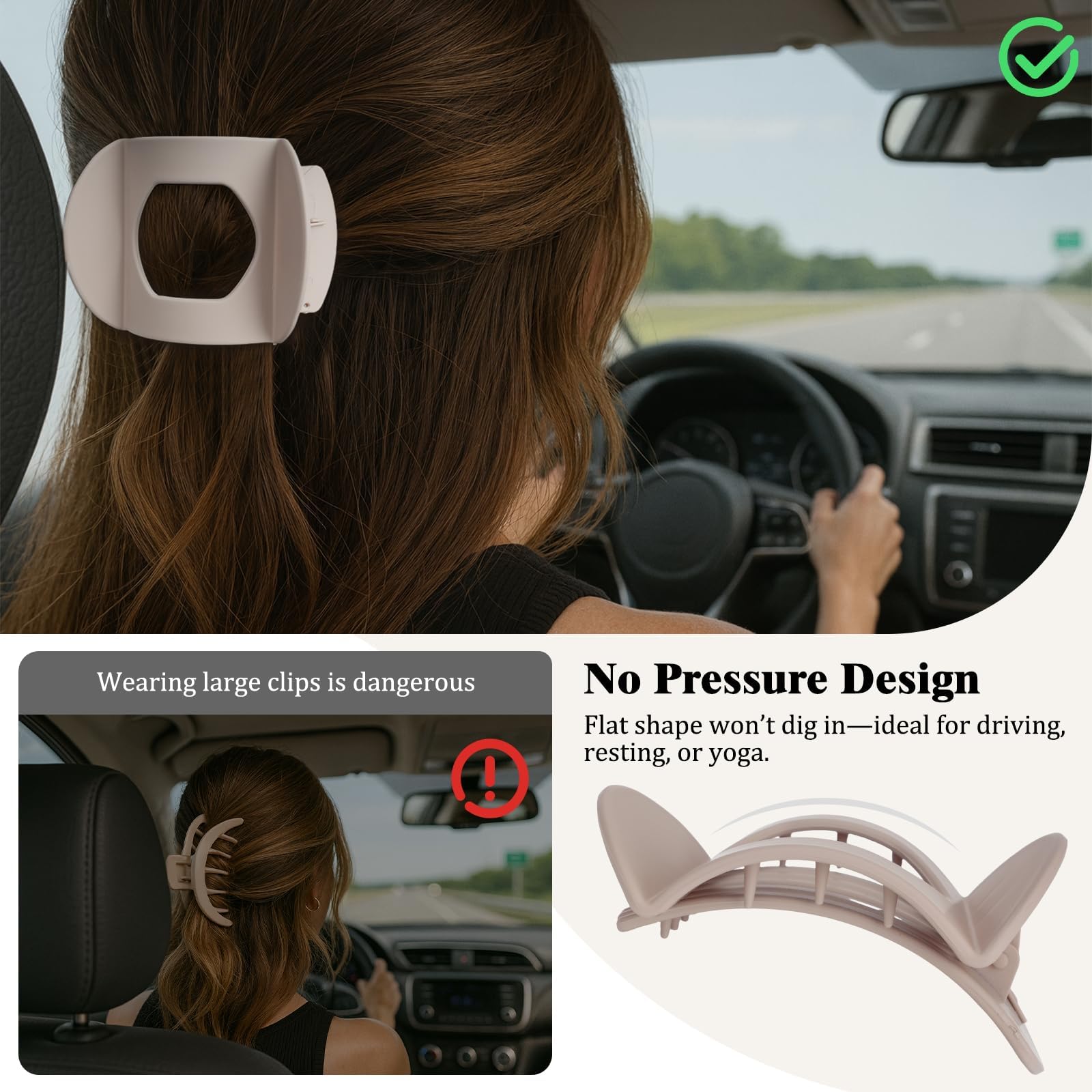 ZHENSILK durable spring clip demonstrates strong grip on thick hair.