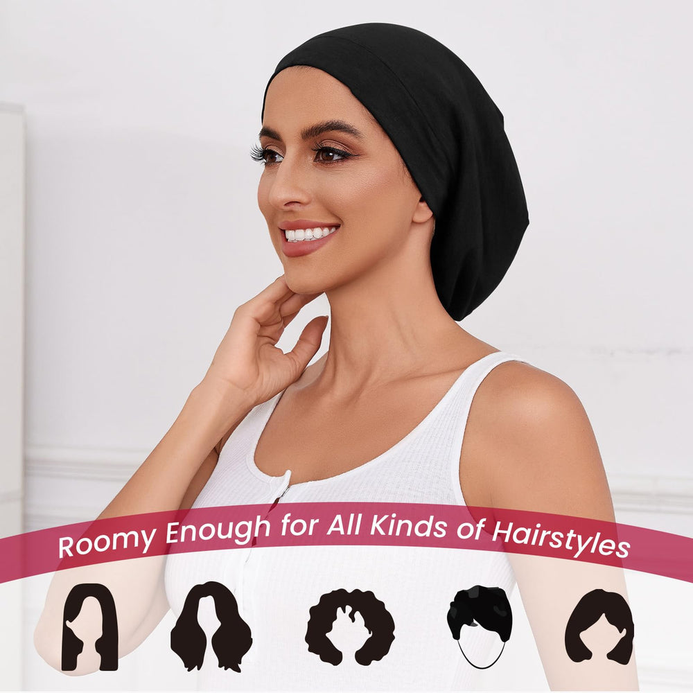 ZHENSILK two-pack satin bonnets ideal for matching sleepwear and hairstyles