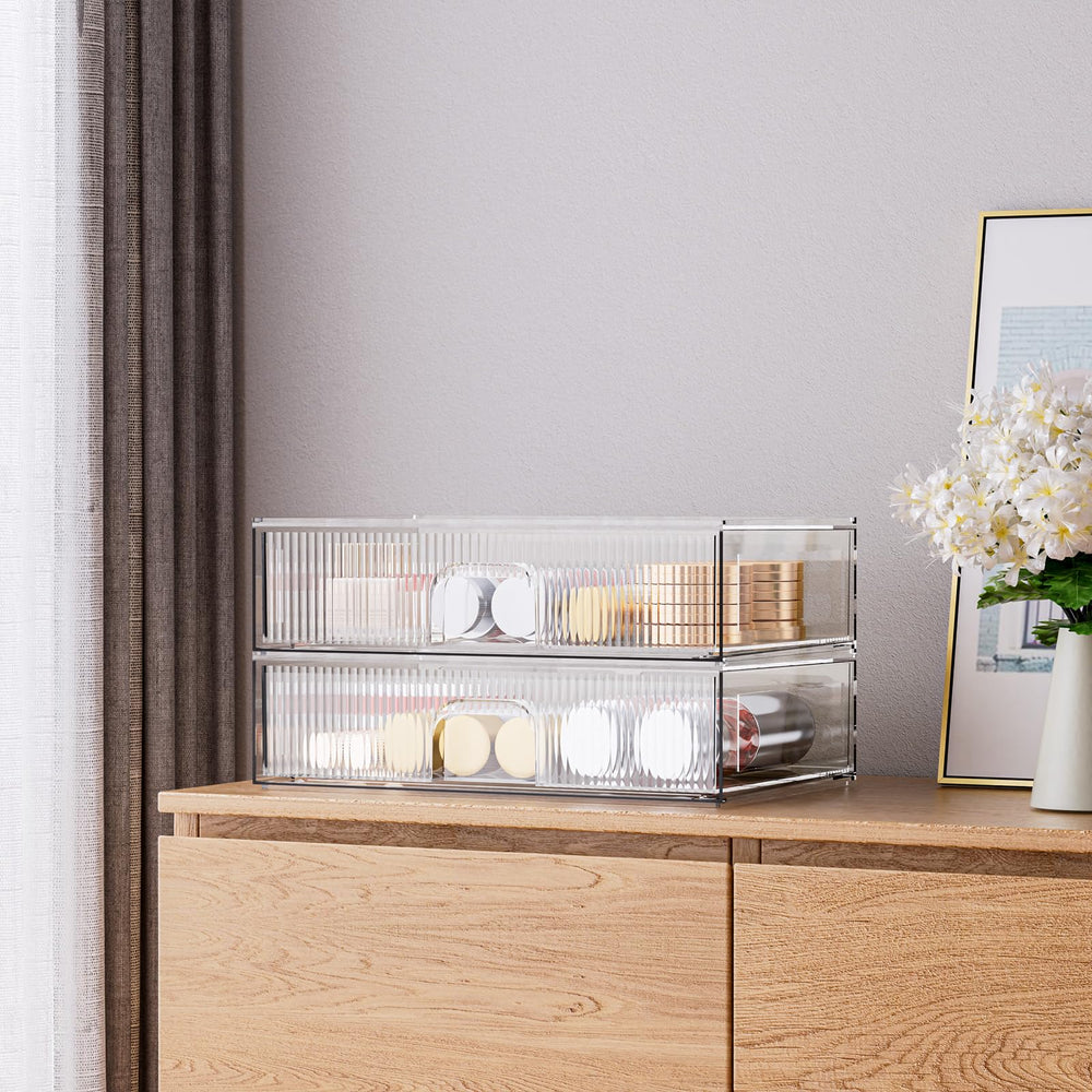 ZHIAI stackable storage drawer kitchen-pantry use keeps small items accessible