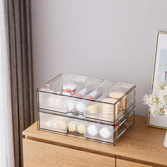 ZHIAI stackable storage drawer stacked-setup showing space-saving tidy dresser organization