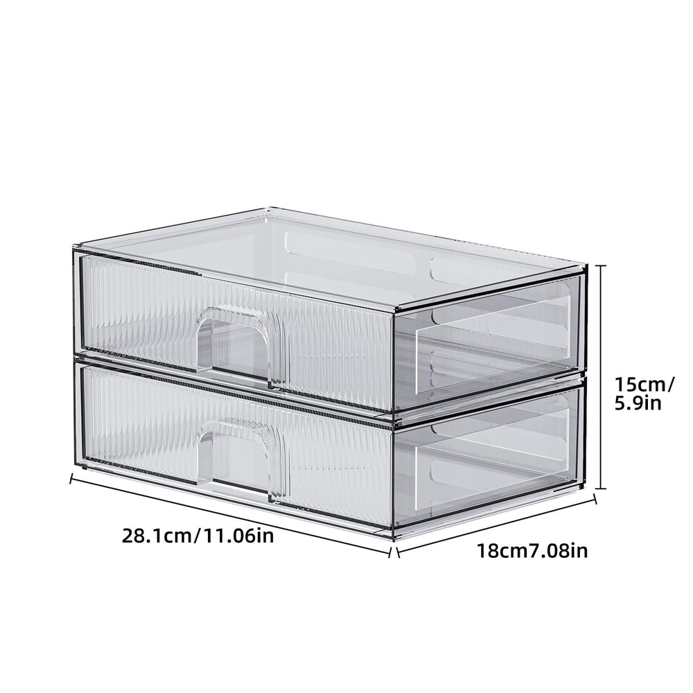 ZHIAI stackable storage drawer transparent-acrylic visibility to locate items quickly
