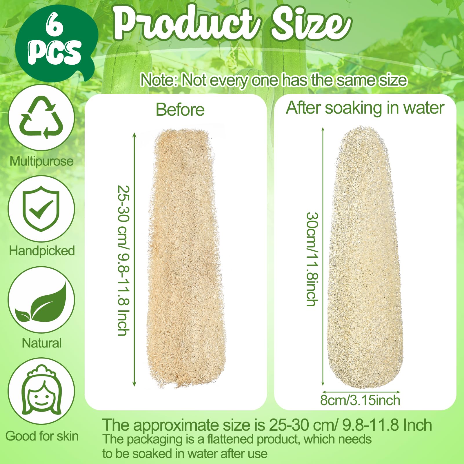 ZhouBoat natural loofah sponge for kitchen scrubbing and gentle exfoliation
