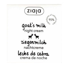 Ziaja Goat's Milk Night Cream label close-up highlighting a clean formula.