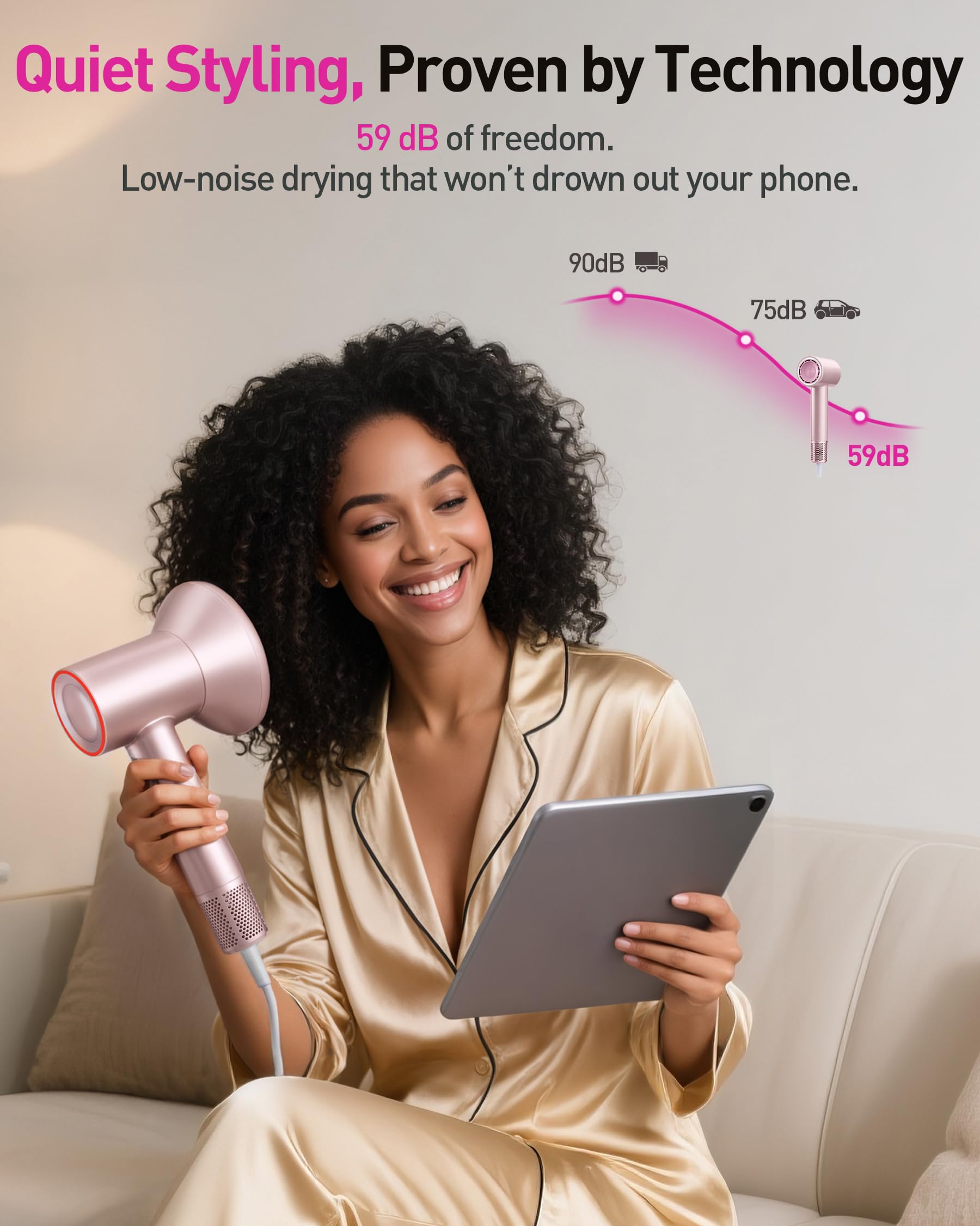 Zibtes diffuser attachment enables curly-hair styling with even airflow