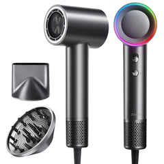 Zibtes high-speed hair dryer front view highlighting ultra-fast drying.