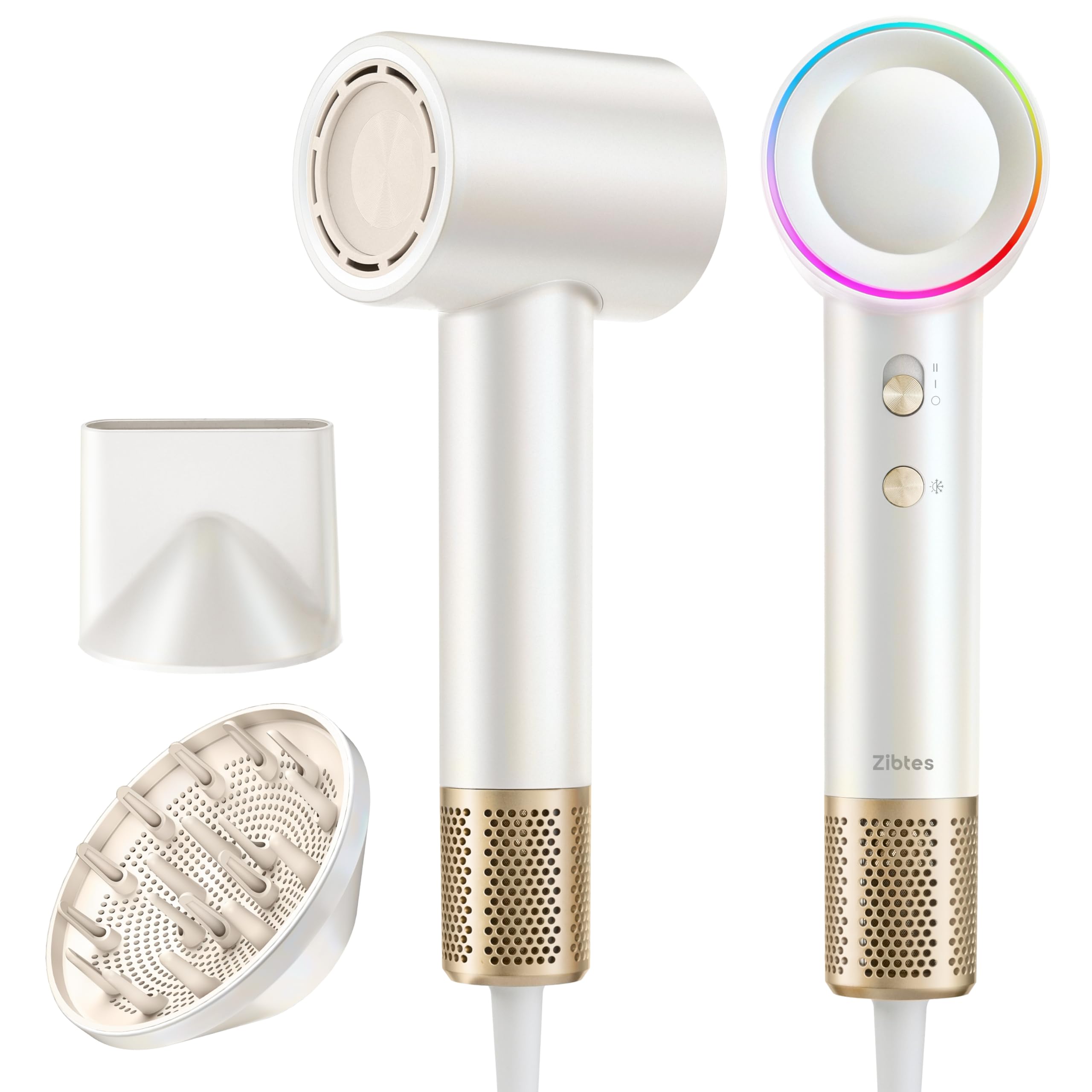 Zibtes high-speed hair dryer motor enables ultra-fast drying for busy mornings.