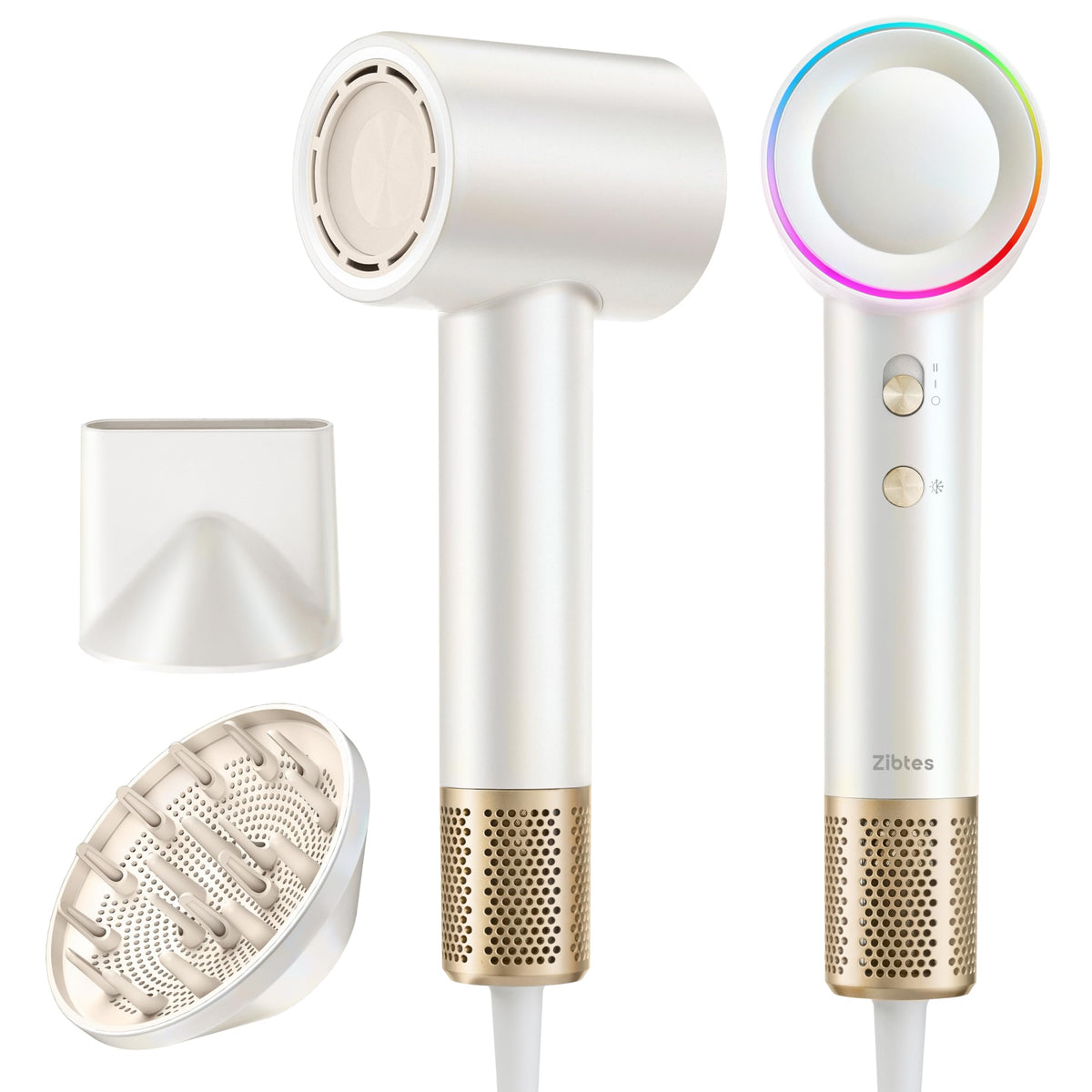 Zibtes high-speed hair dryer motor enables ultra-fast drying for busy mornings.