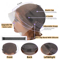 Zihomha transparent lace front wig showing seamless scalp blending for all skin tones