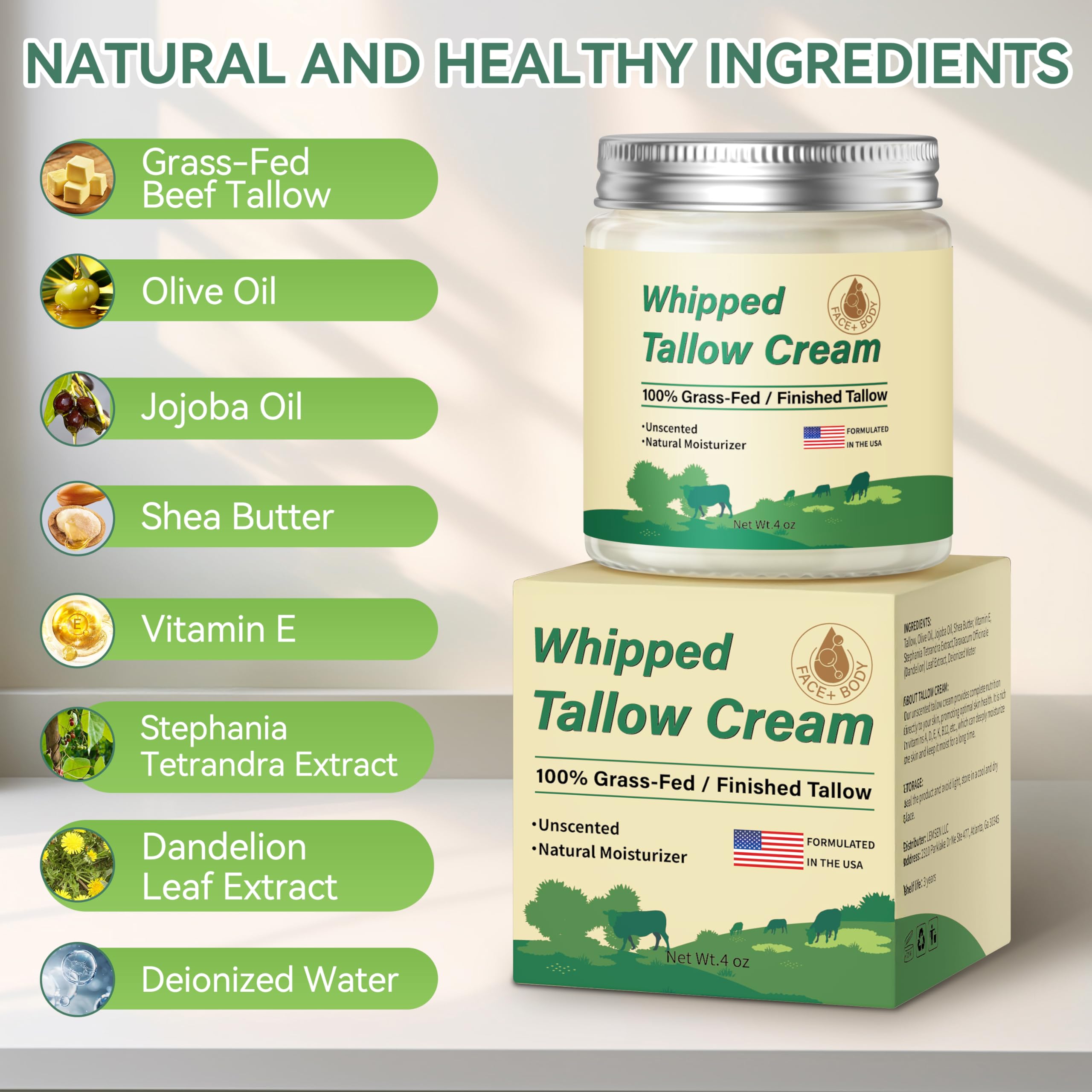 ZIIDII beef tallow-ingredients-inside-bowl displays olive oil, jojoba oil, and shea butter.