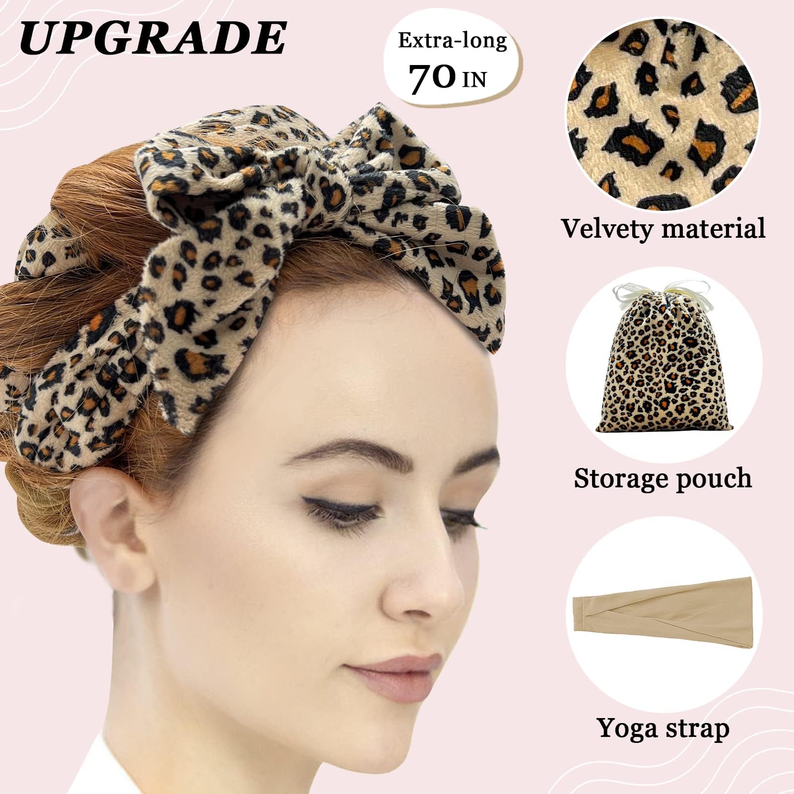 ZILAMPU 70-inch long curl headband for long hair wrapping.