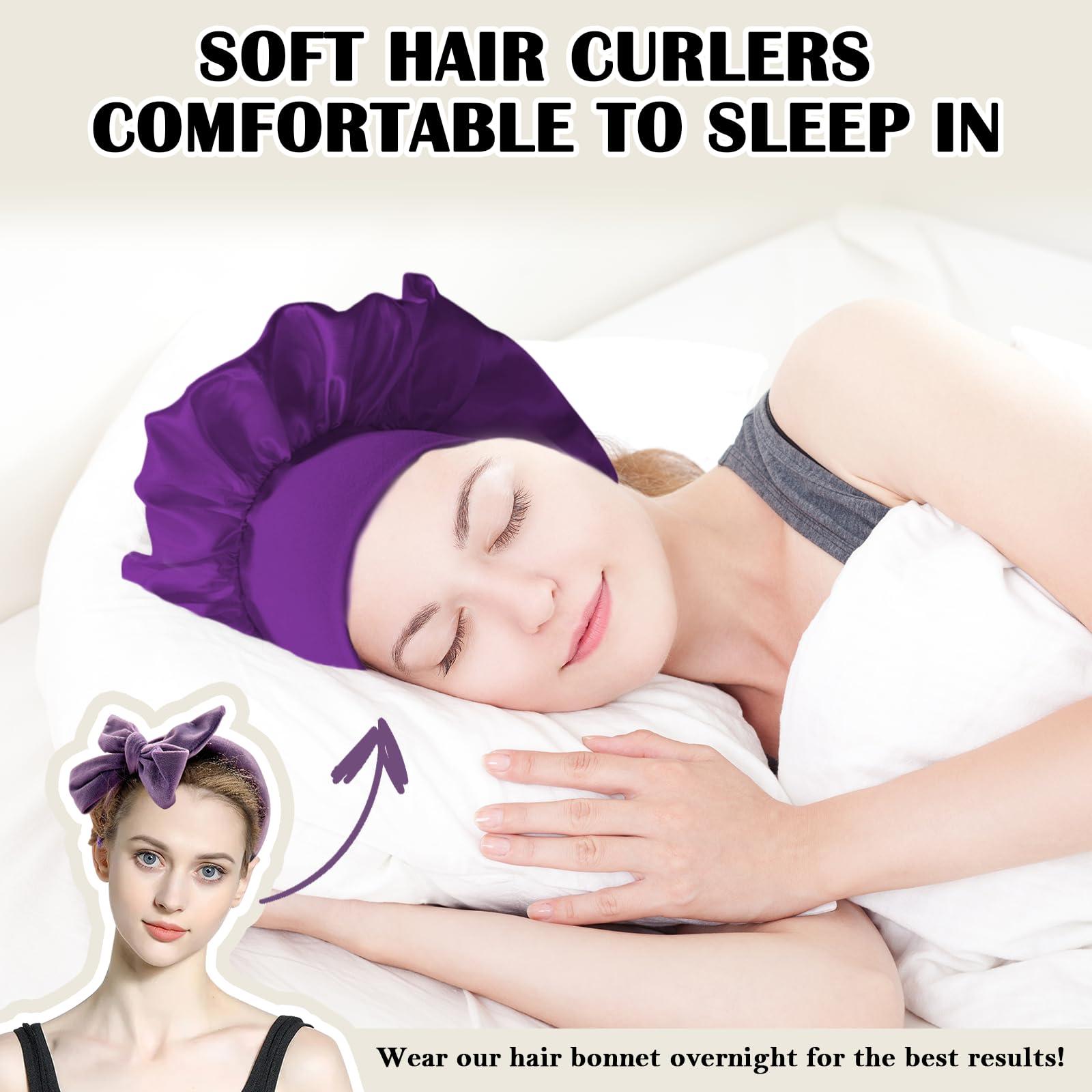 ZILAMPU soft velvet curlers show gentle wrapping for comfy overnight wear