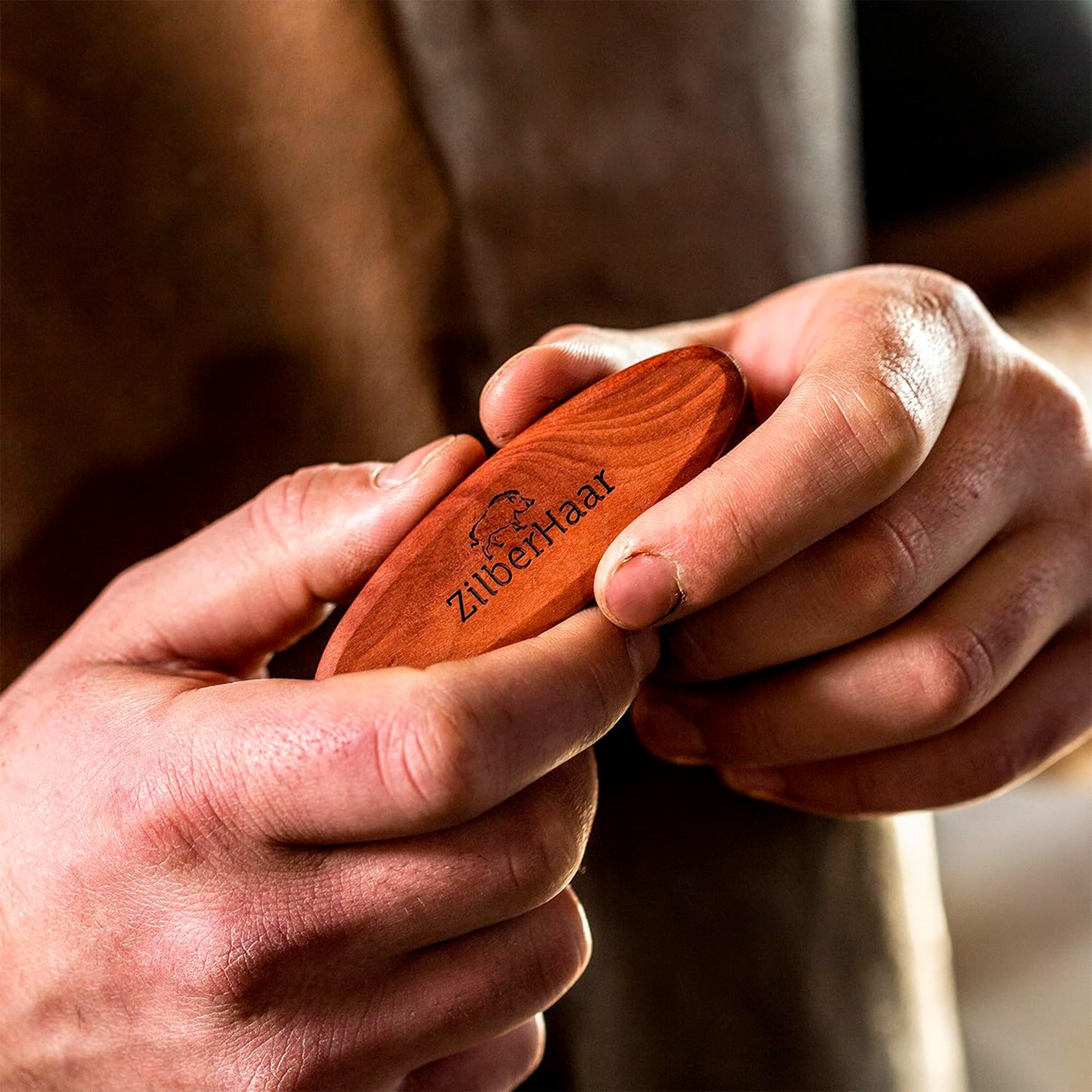 ZilberHaar grooming tool for men used with beard balms and oils for even distribution.