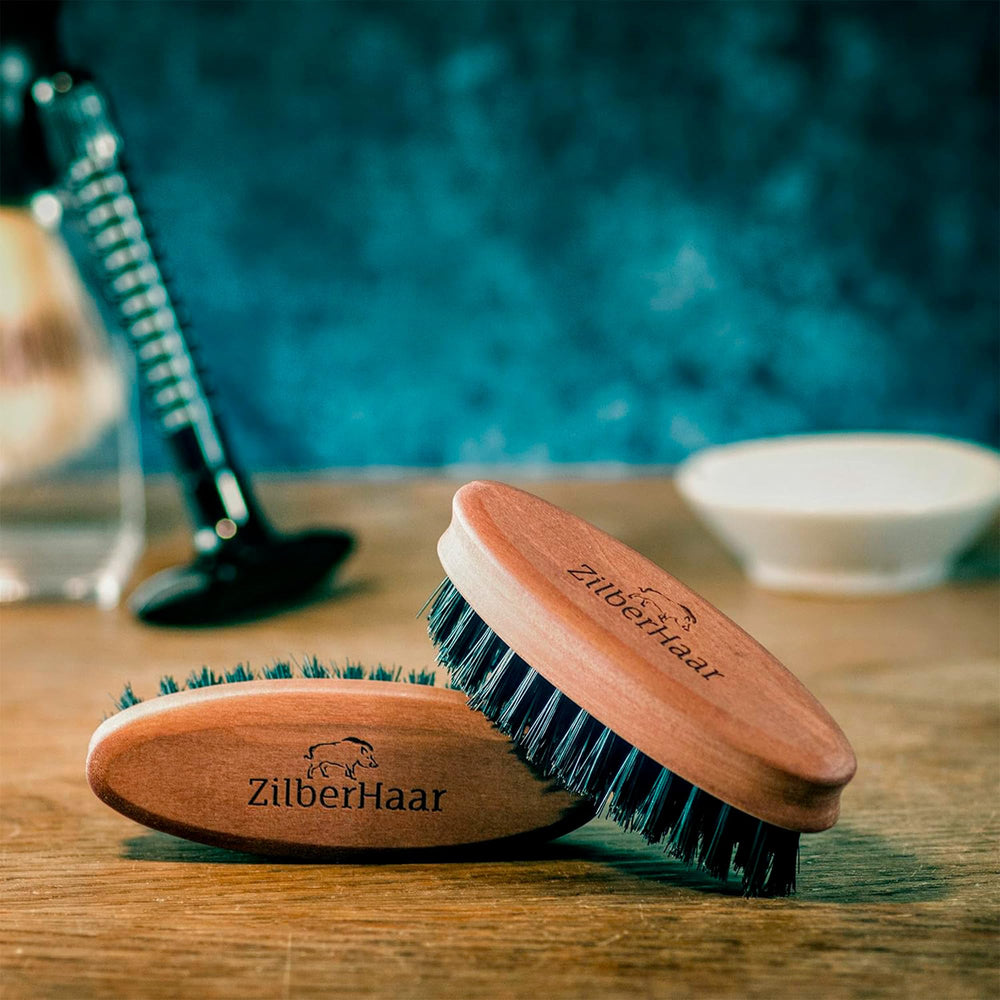 ZilberHaar European-made beard brush highlights quality materials and artisan craftsmanship.