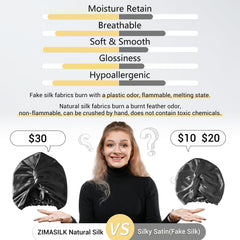 ZIMASILK silk bonnet interior smooth surface promotes moisture retention