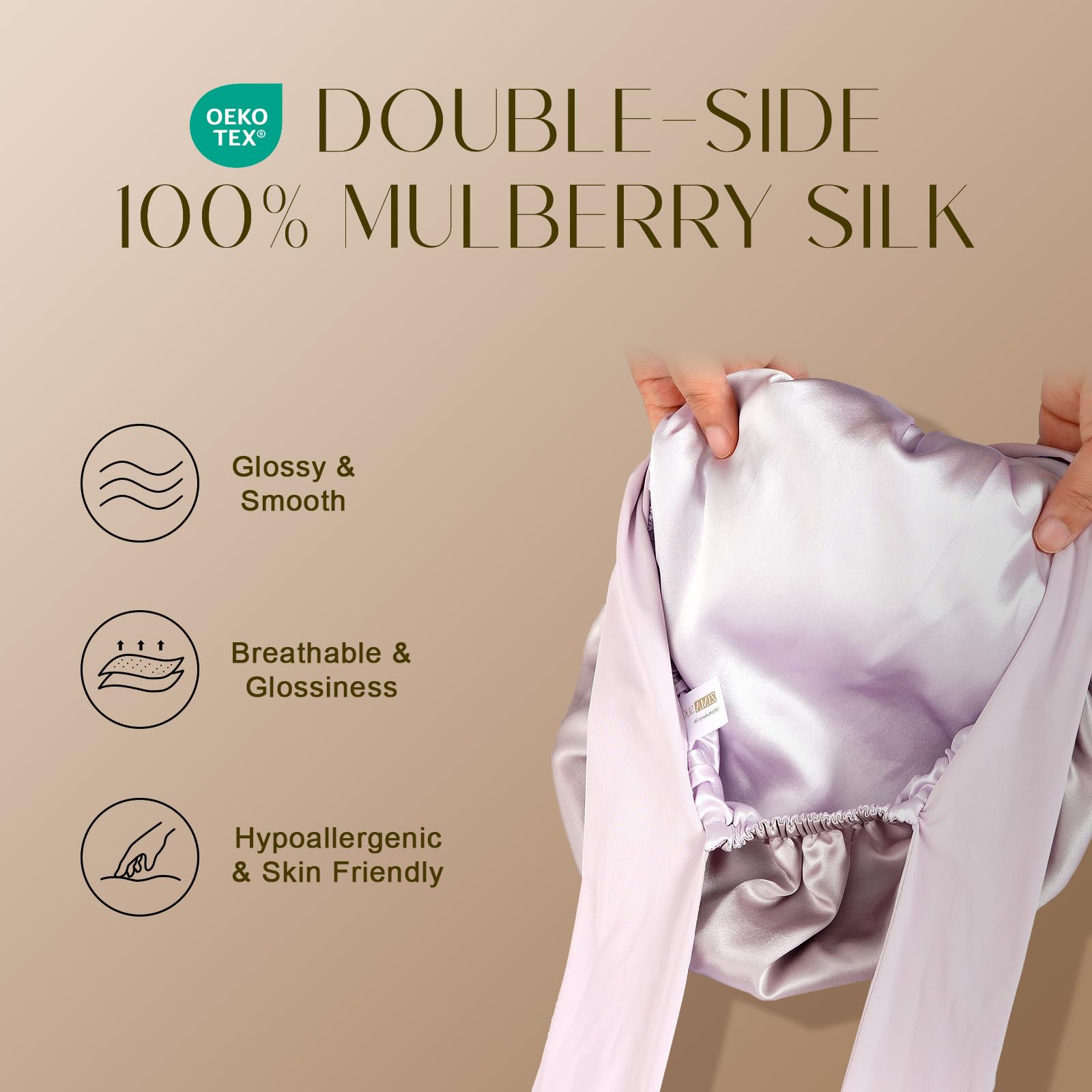 ZIMASILK silk hair wrap for long hair reduces tangling overnight.