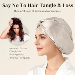 Silky hair before sleep with ZIMASILK bonnet ready