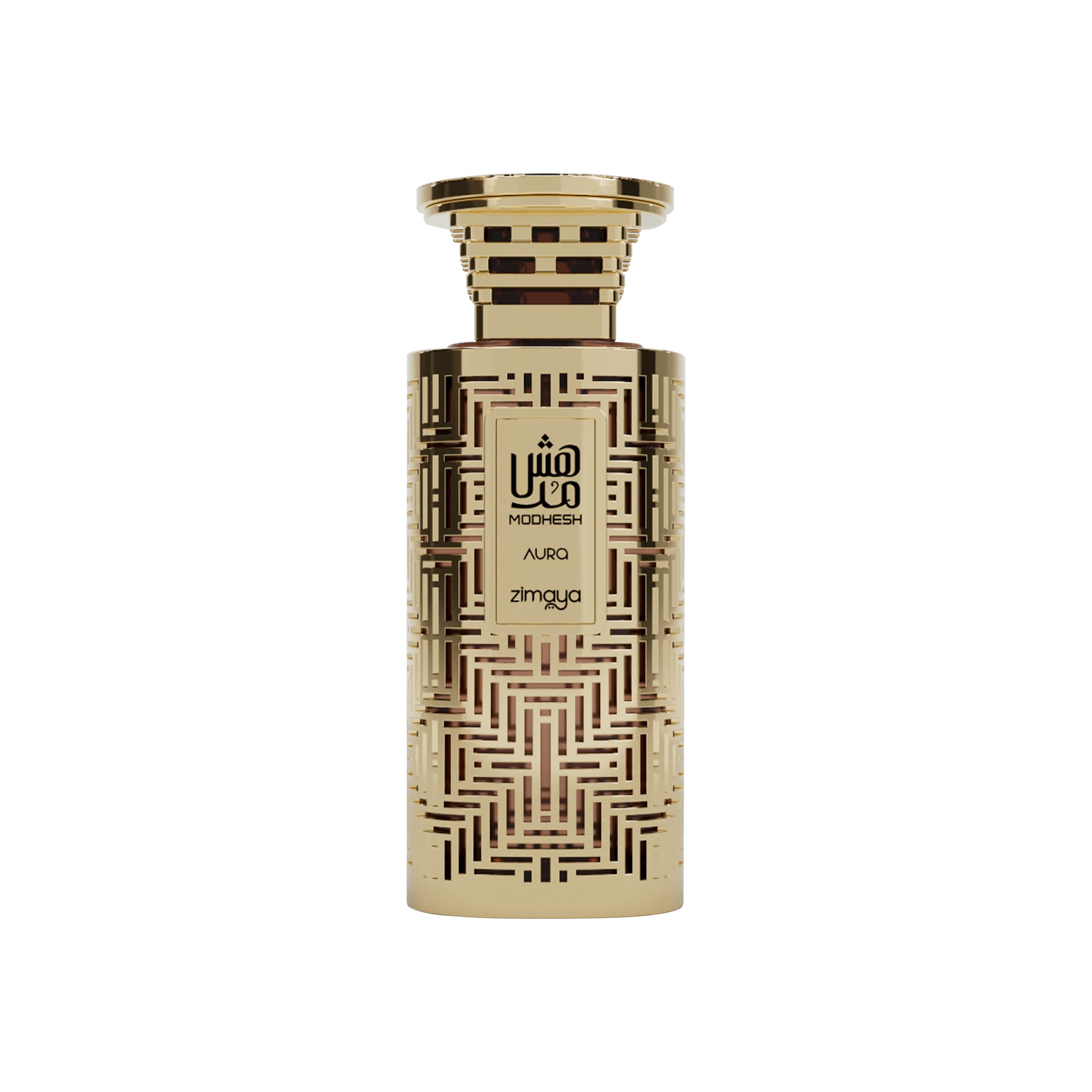 zimaya Modhesh Aura Pour Homme bottle close-up, premium design for evenings