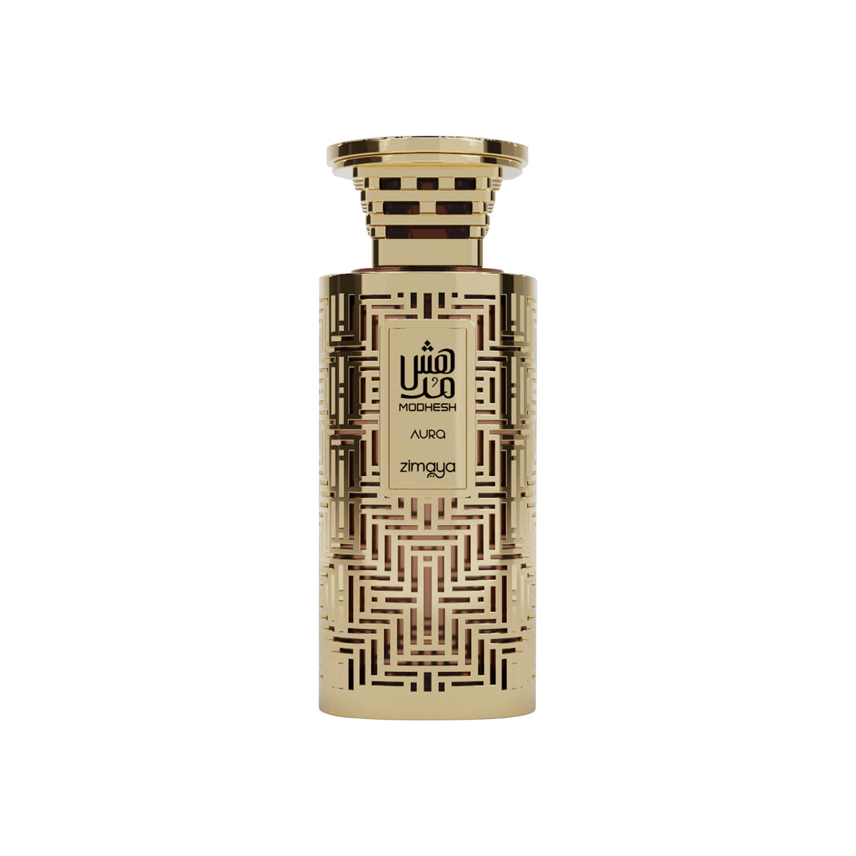 zimaya Modhesh Aura Pour Homme bottle close-up, premium design for evenings
