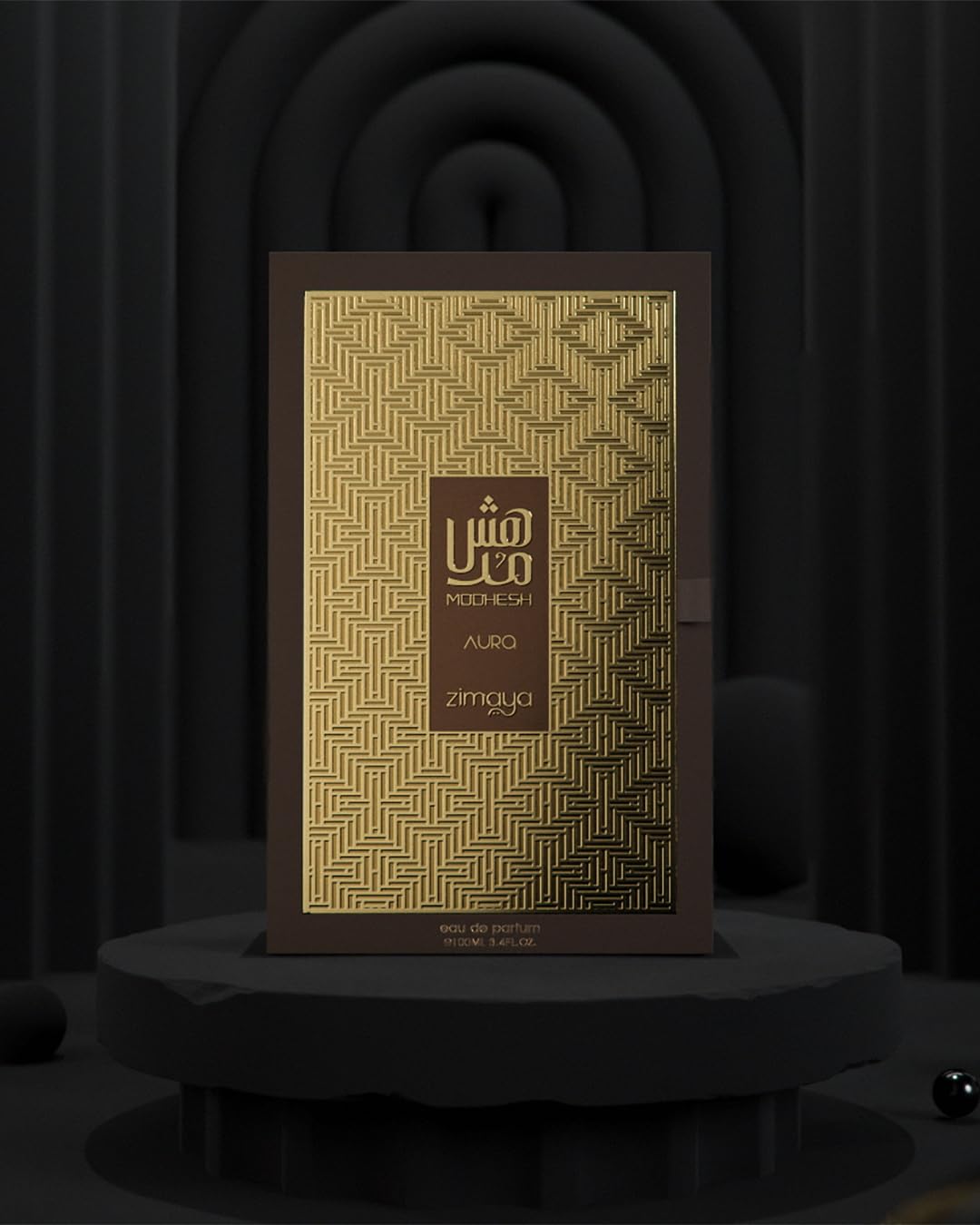 zimaya Modhesh Aura Pour Homme cap detail for refined branding