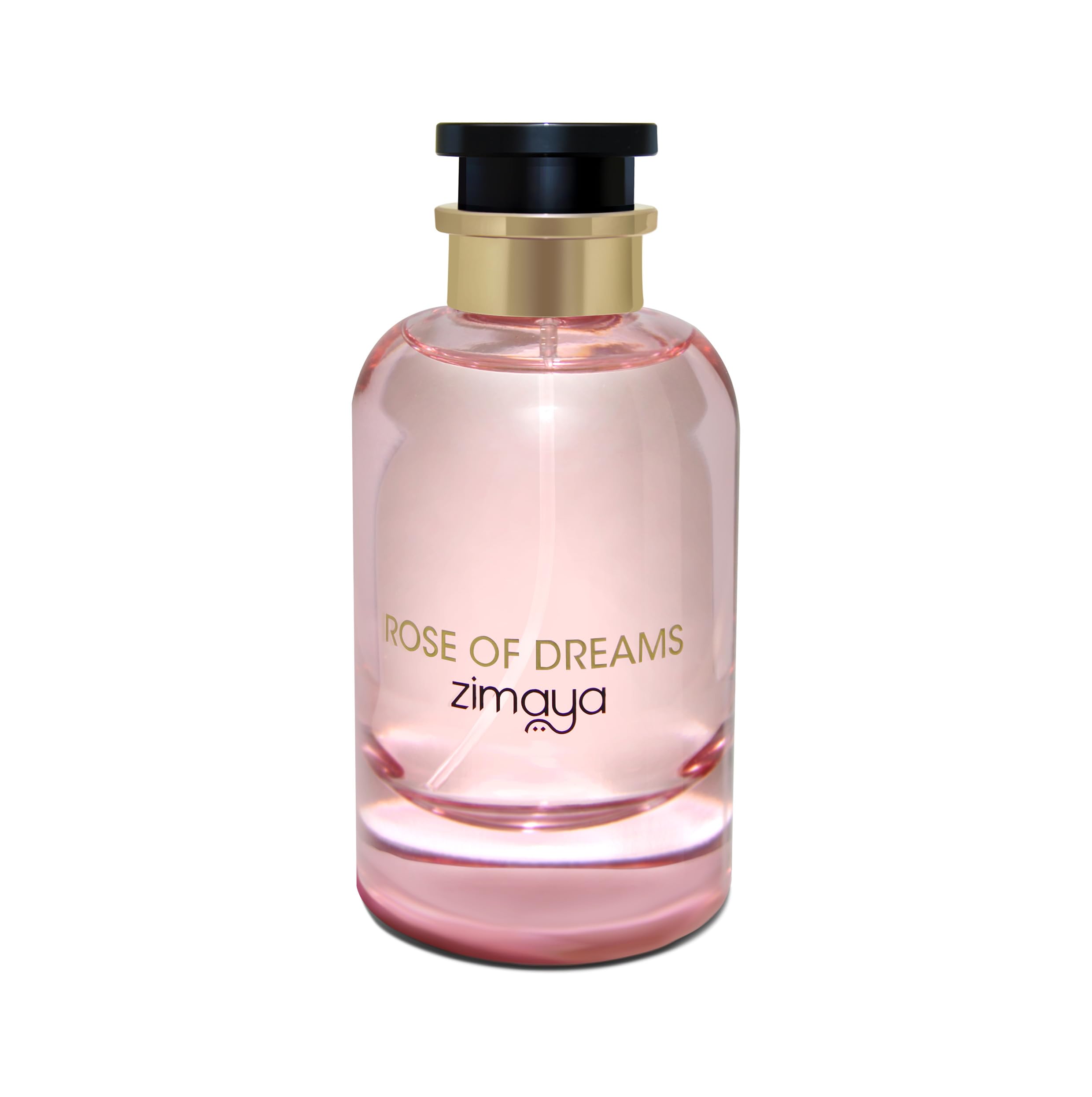Zimaya Rose of Dreams Pour Femme bottle showcasing elegant silhouette for daily glamour.