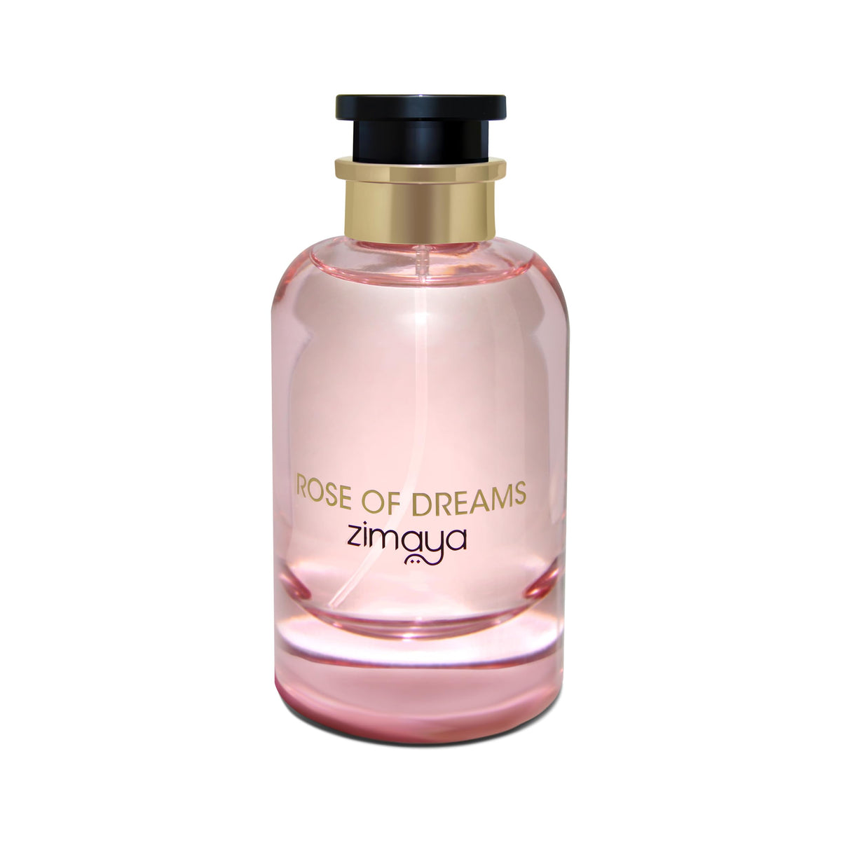 Zimaya Rose of Dreams Pour Femme bottle showcasing elegant silhouette for daily glamour.