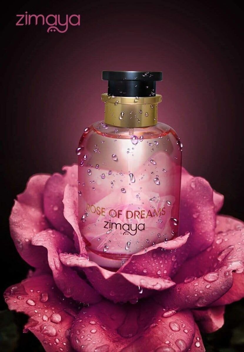 Zimaya Rose of Dreams Pour Femme rose-buds close-up, evoking romantic spring vibes.