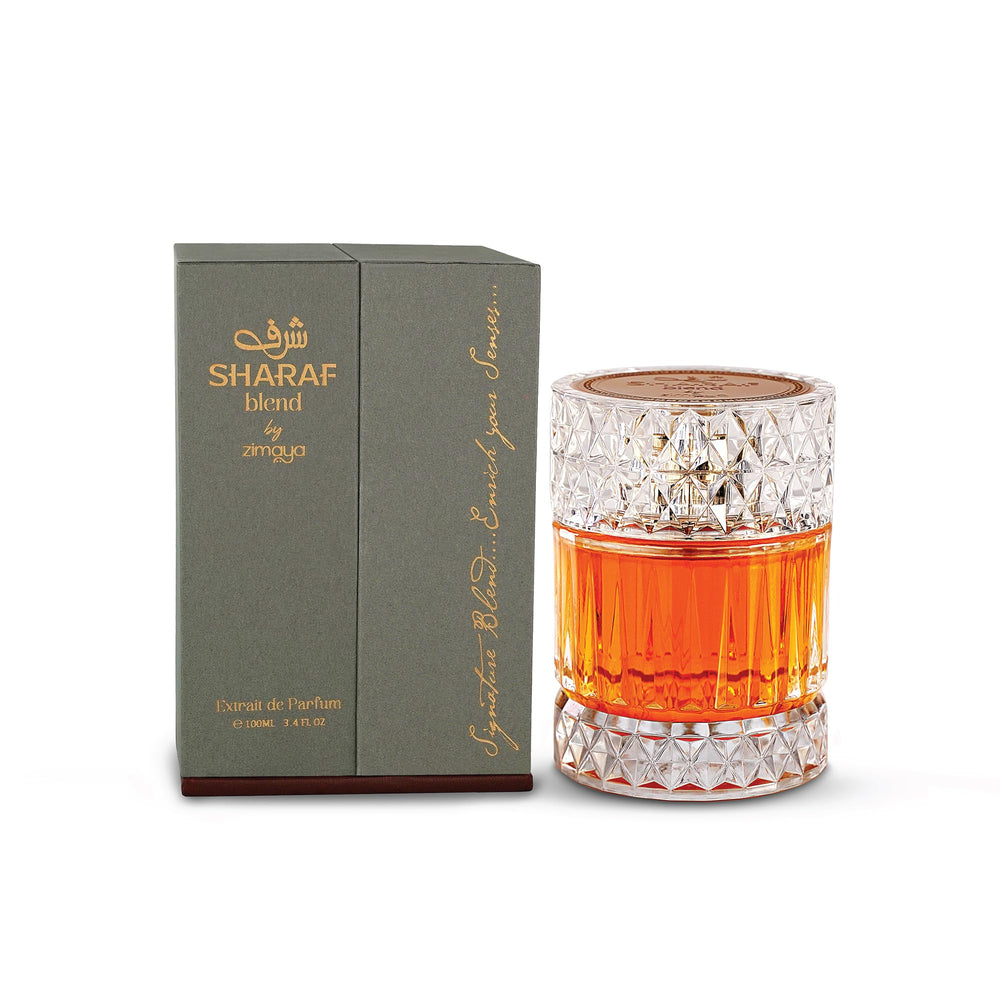 Zimaya Sharaf packaging gift box display for premium gifting.