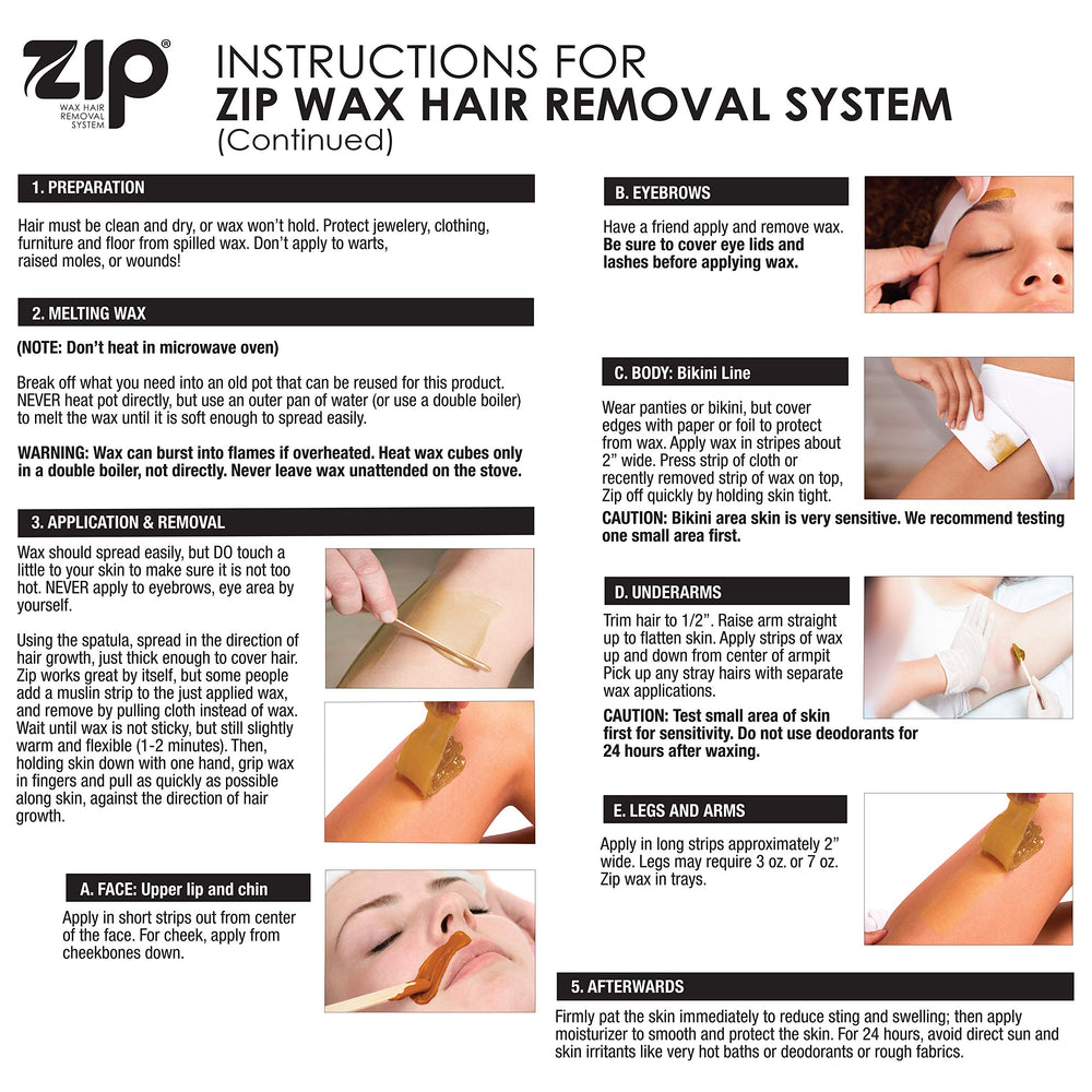 Zip Wax 7oz yields smooth skin with a clean finish after waxing
