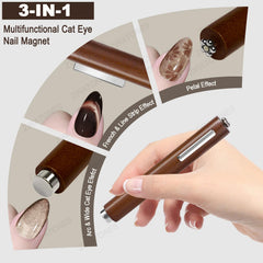 ZIRATONES 3-in-1 cat eye magnet rectangle for clean lines on nails