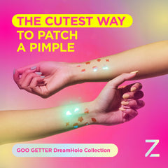 DreamHolo color-shift patch catching light from pink to green