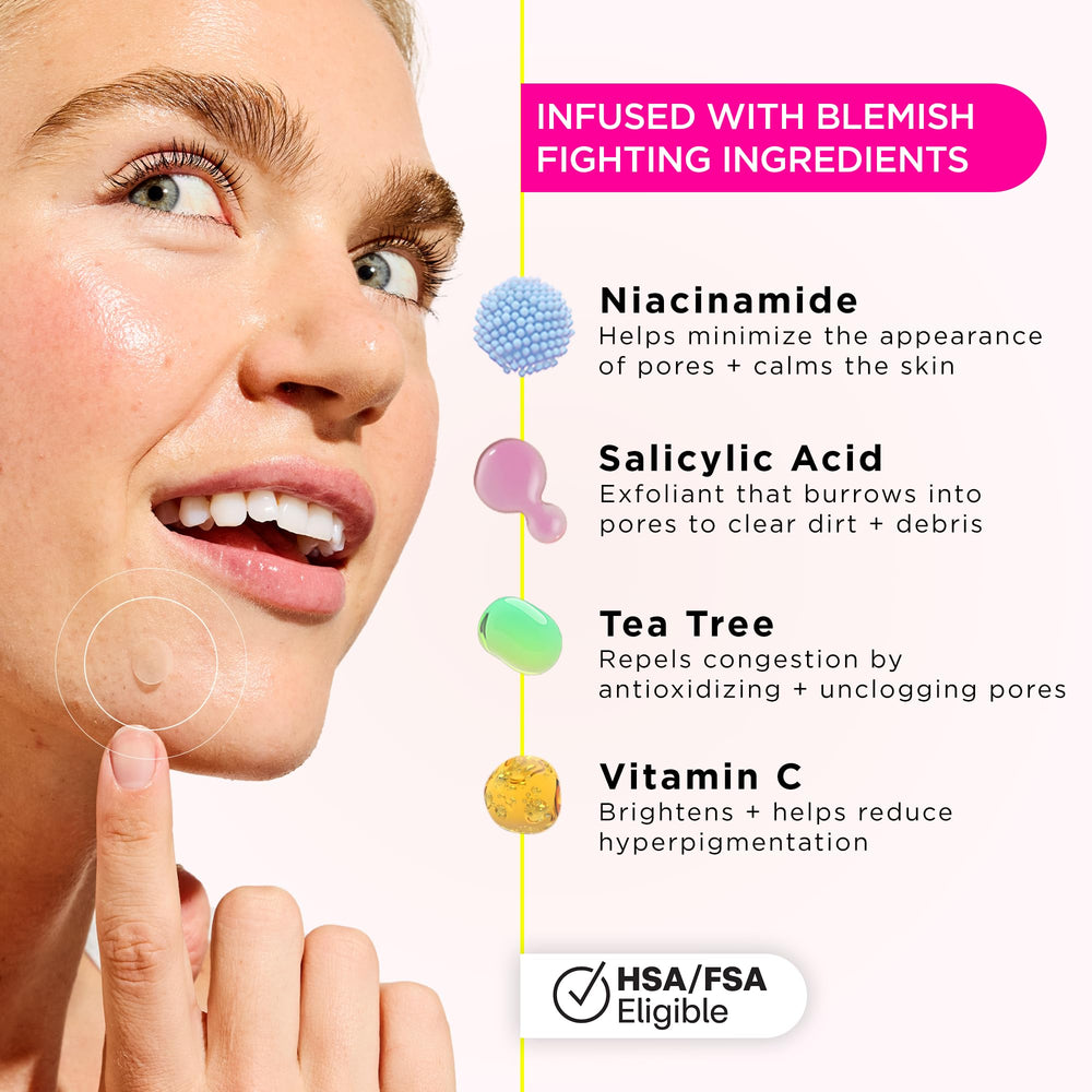 ZitSticka Goo Getter face blemish close-up shows discreet patch on a pimple.