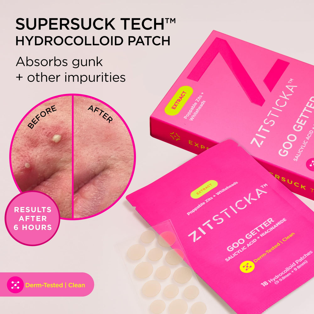 ZitSticka Goo Getter patch with niacinamide for redness and calm.
