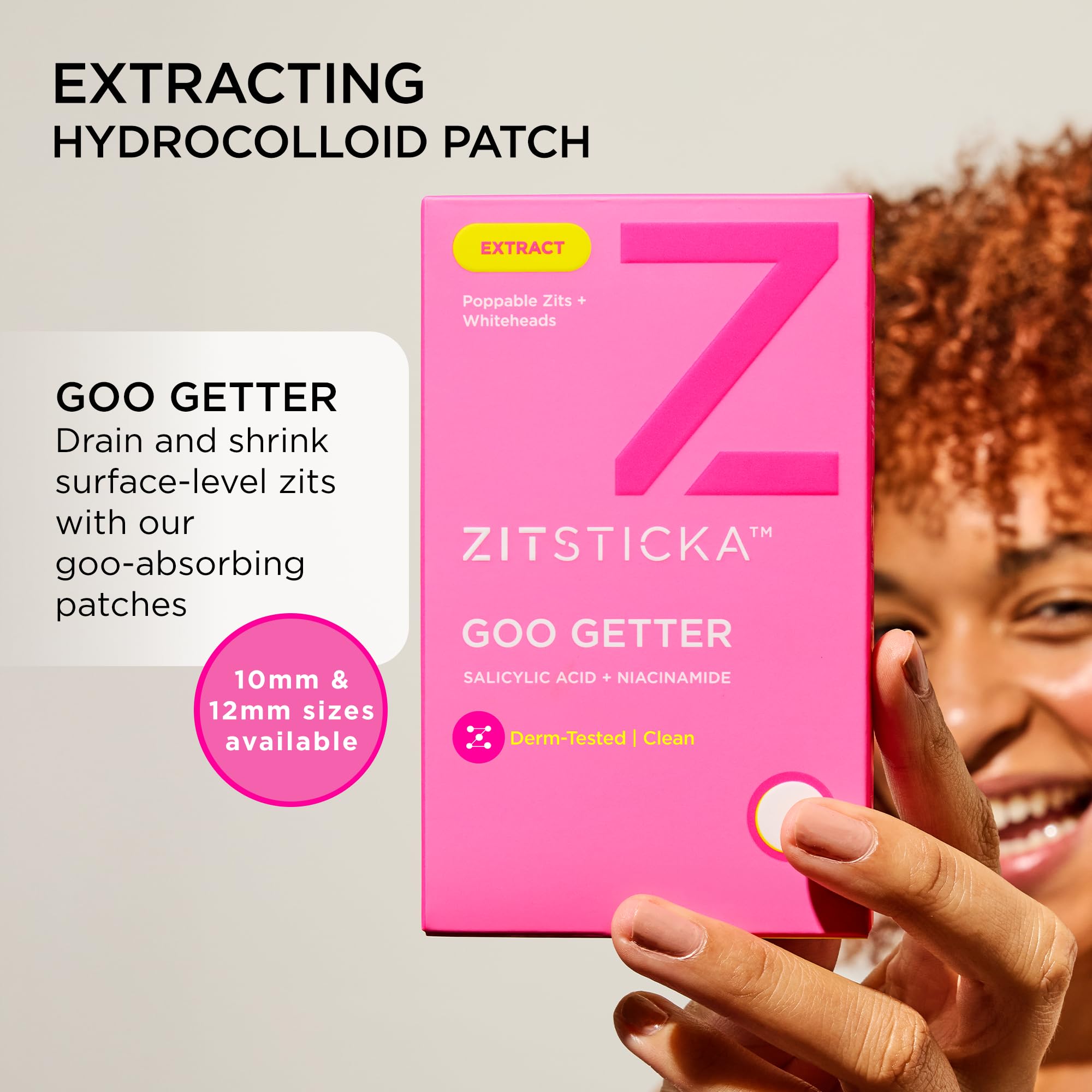 ZitSticka Goo Getter patch on body targeting a blemish discreetly.
