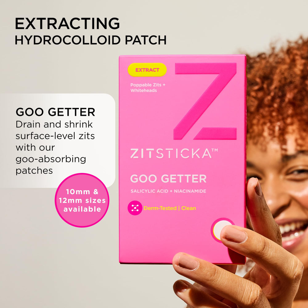 ZitSticka Goo Getter patch on body targeting a blemish discreetly.