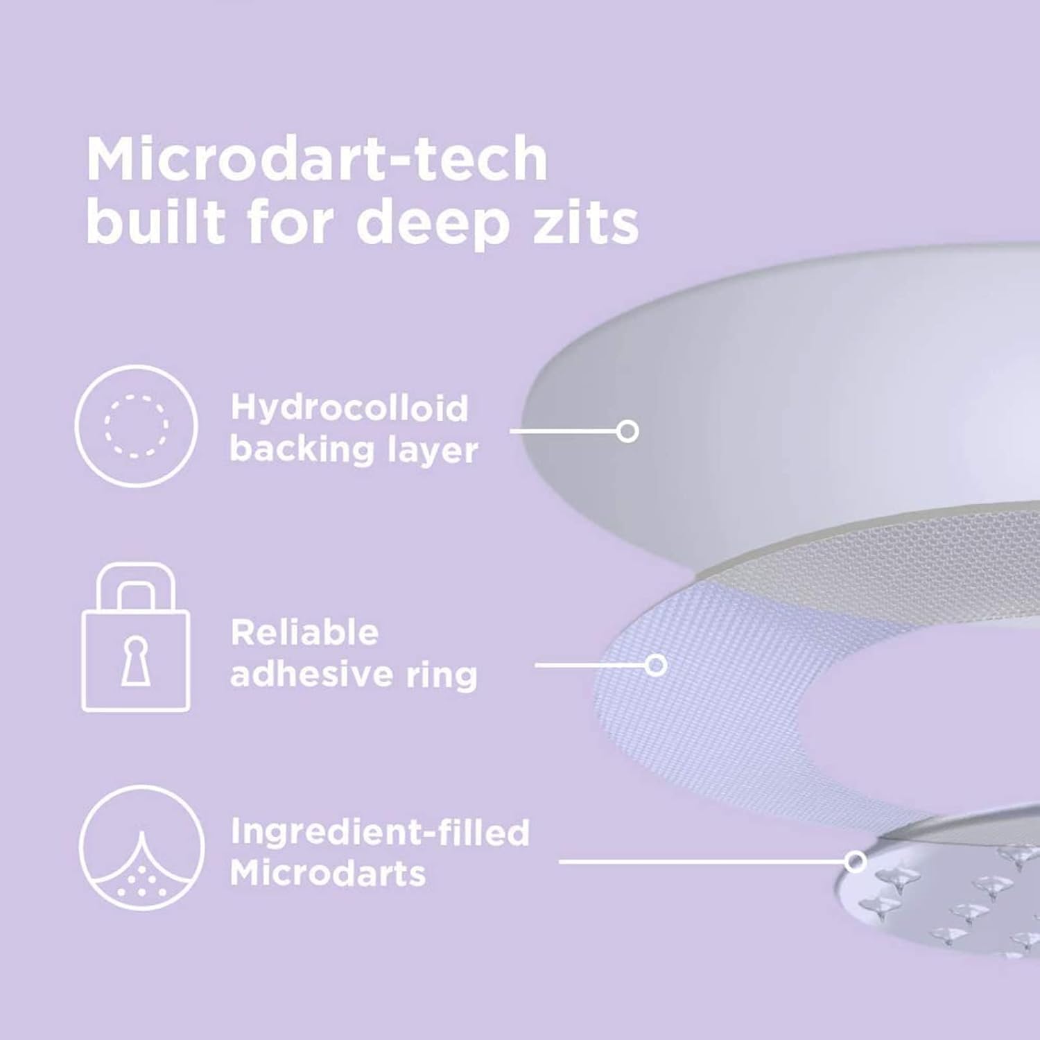 ZitSticka Hyperfade microdart patch dissolving, delivering ingredients for smoother, clearer skin.