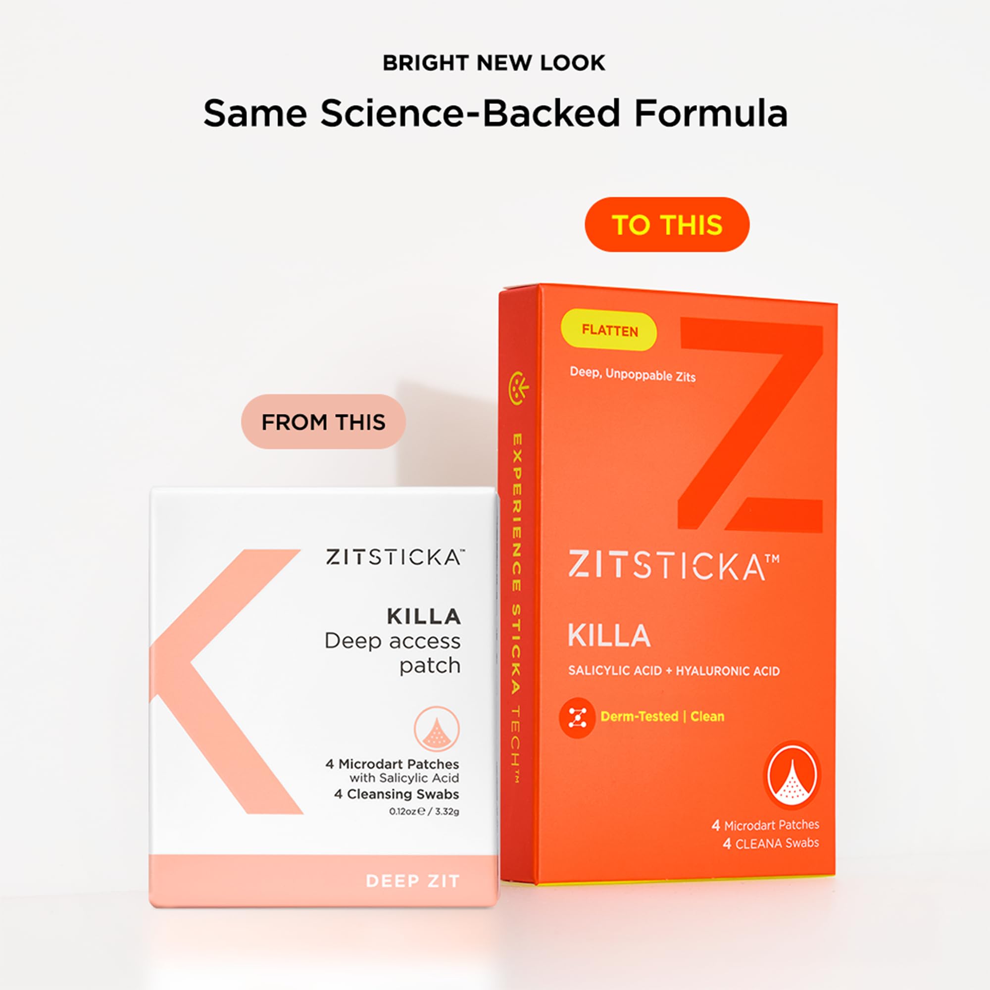 ZitSticka Killa before-after concept for breakout care and management.
