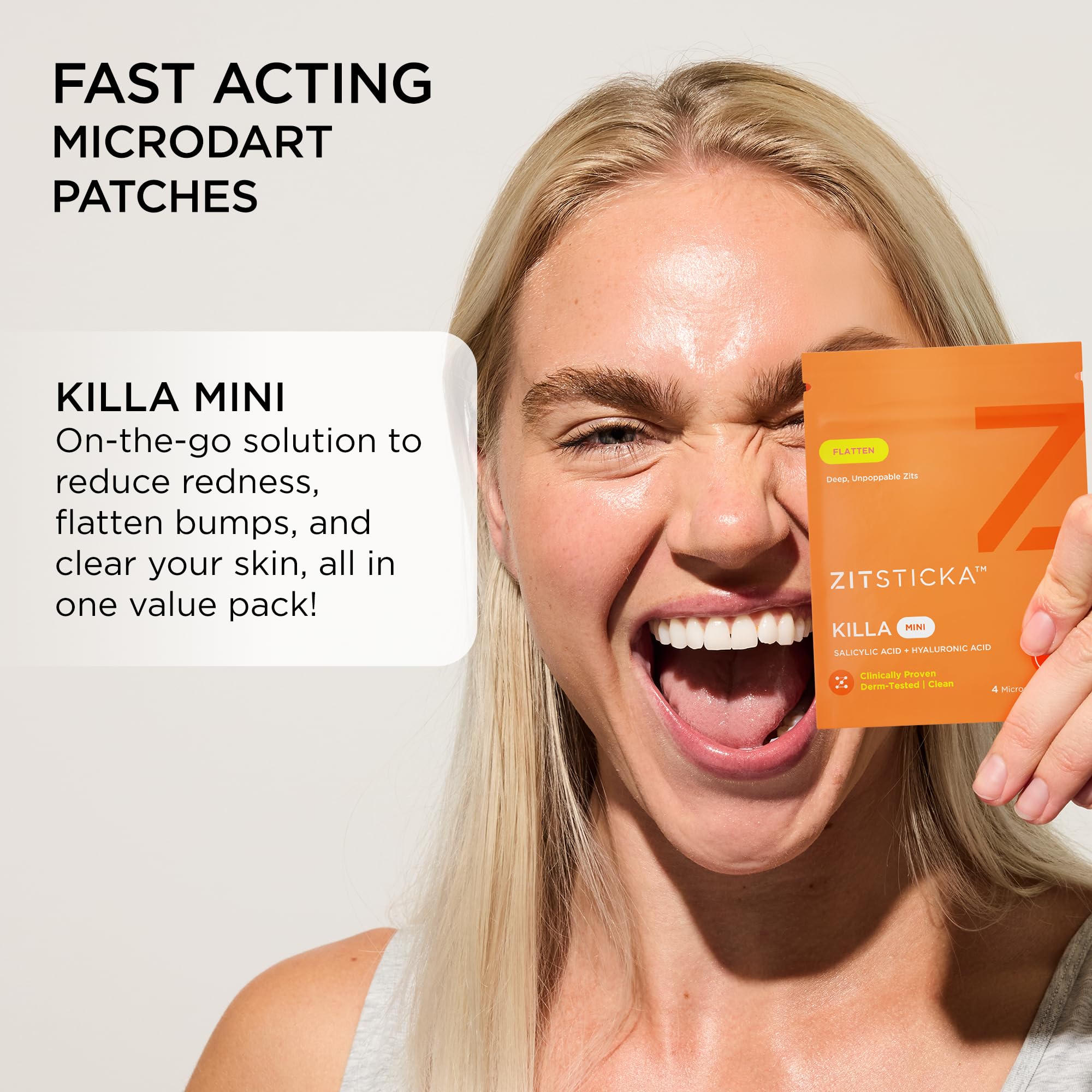 Patch applied on skin targeting an early stage zit