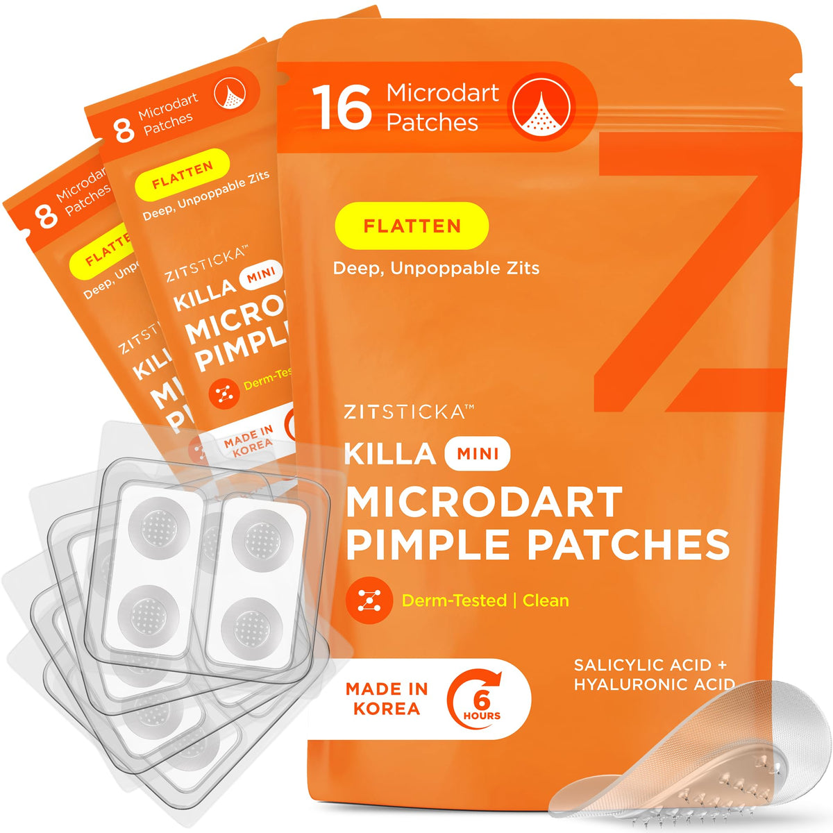 ZitSticka Killa mini patch pack closeup highlighting microdarts for early-stage zits